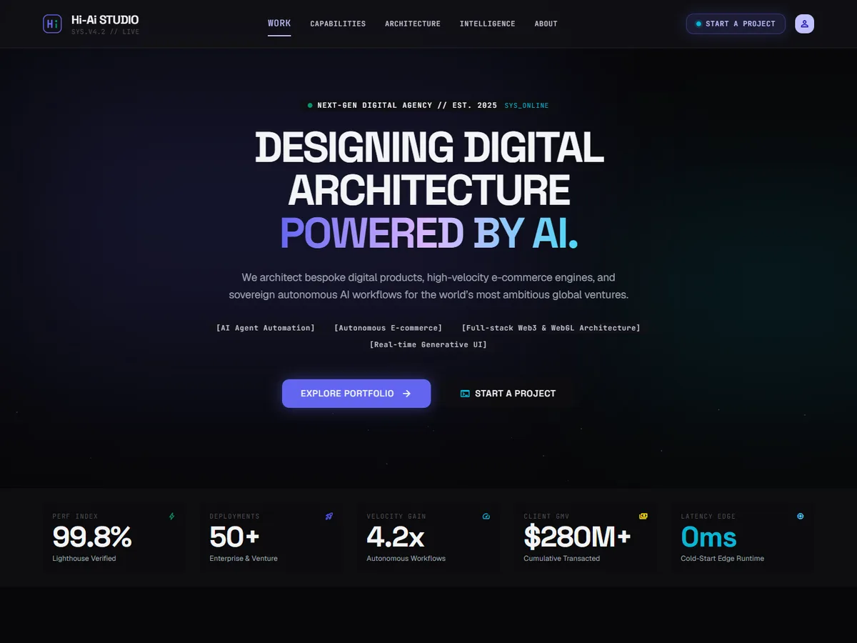 Hi-Ai STUDIO AI 에이전시 컨셉 데모